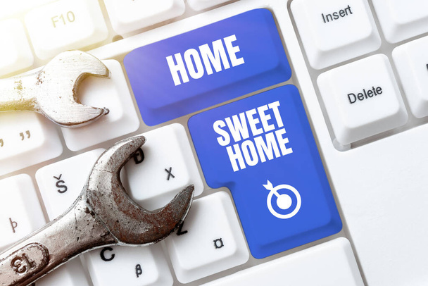 Handwriting text Home Sweet Home, Conceptual photo In house finally Comfortable feeling Relaxed Family time -48966 - Foto, afbeelding