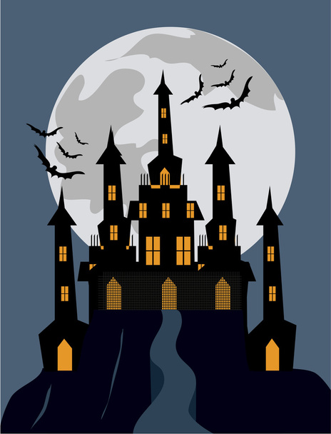 Halloween castle background - Vektör, Görsel