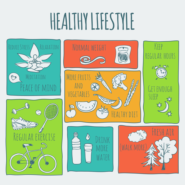 Healthy lifestyle - Vector, Image
