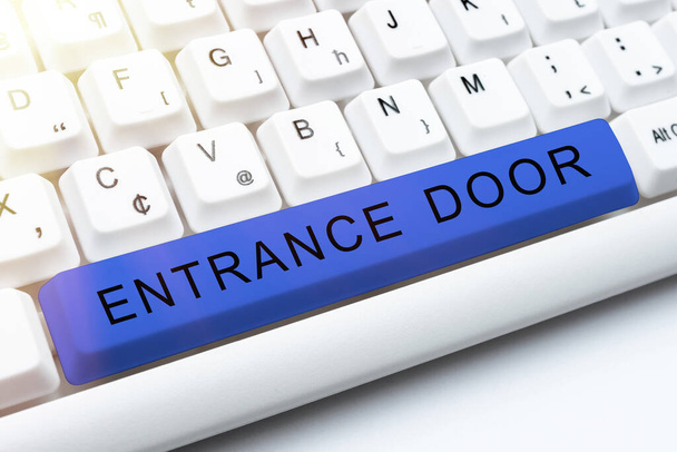 Hand writing sign Entrance Door, Business approach Way in Doorway Gate Entry Incoming Ingress Passage Portal -48948 - Foto, imagen