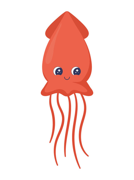 cute squid design over white - Vecteur, image