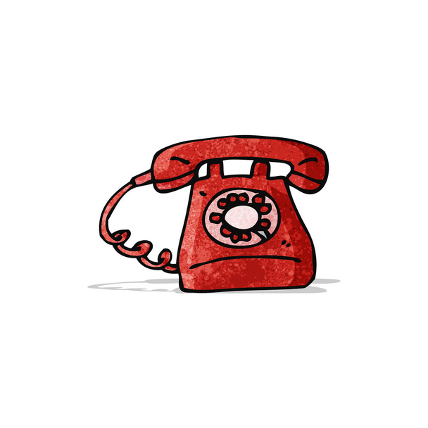 cartoon old style telephone - Vector, Image