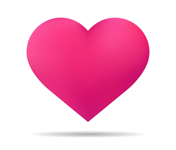Ilustración de corazón rosa Icono de la boda de San Valentín Decoración romántica Diseño vectorial - Vector, Imagen