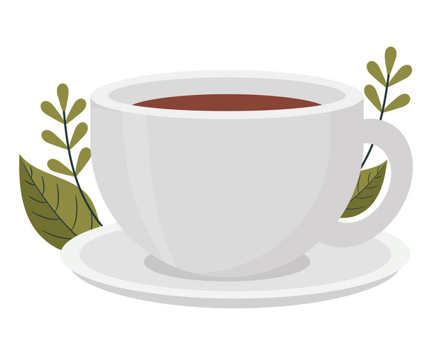 ceramic coffee cup over white - Vector, Imagen