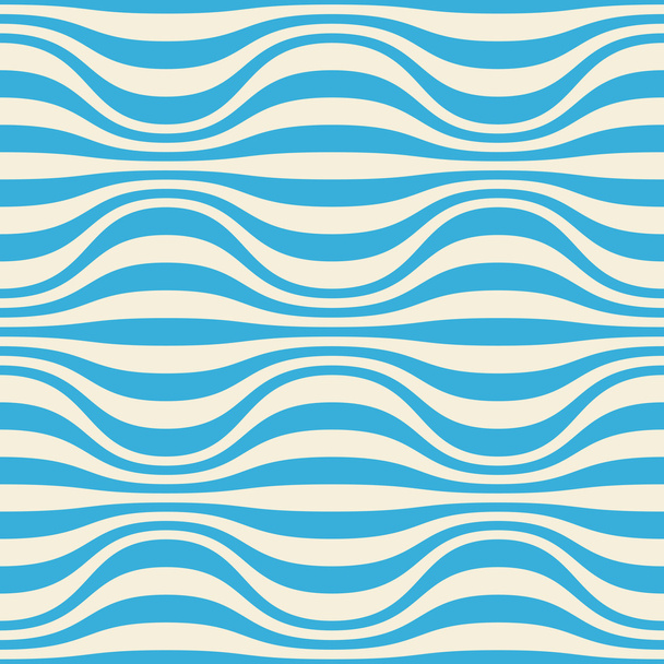 Seamless pattern with blue wavy strips - Vector, Image