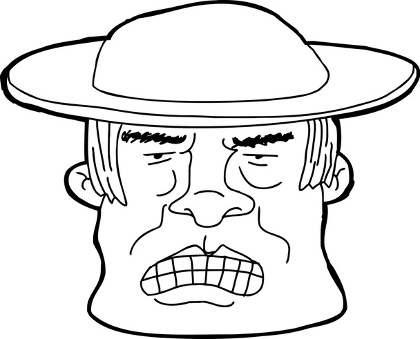 Overzicht van de mens in Hat - Vector, afbeelding