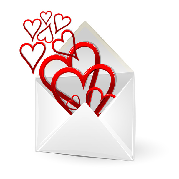 Loving hearts in envelope - Φωτογραφία, εικόνα