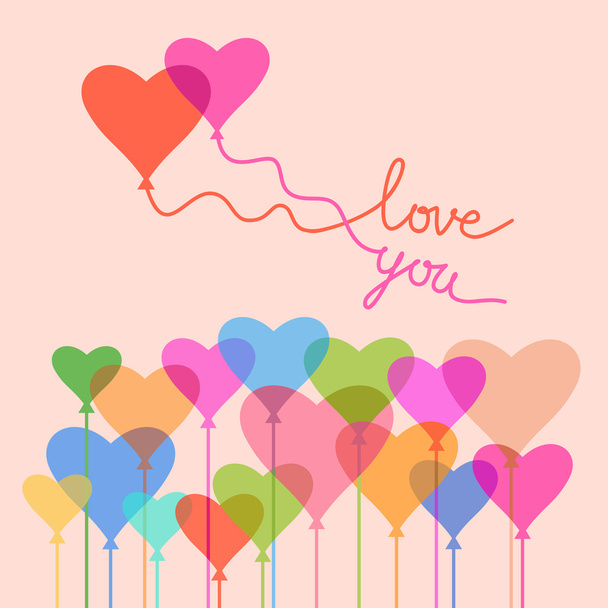 Valentine's card with hearts - Vetor, Imagem