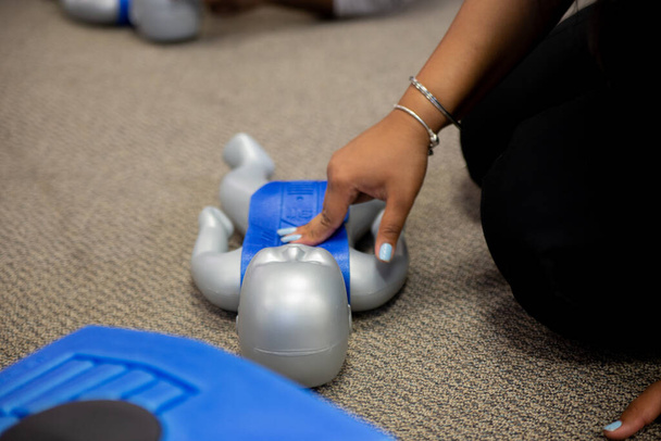 Staff training for CPR first aid with the AED. - Fotografie, Obrázek