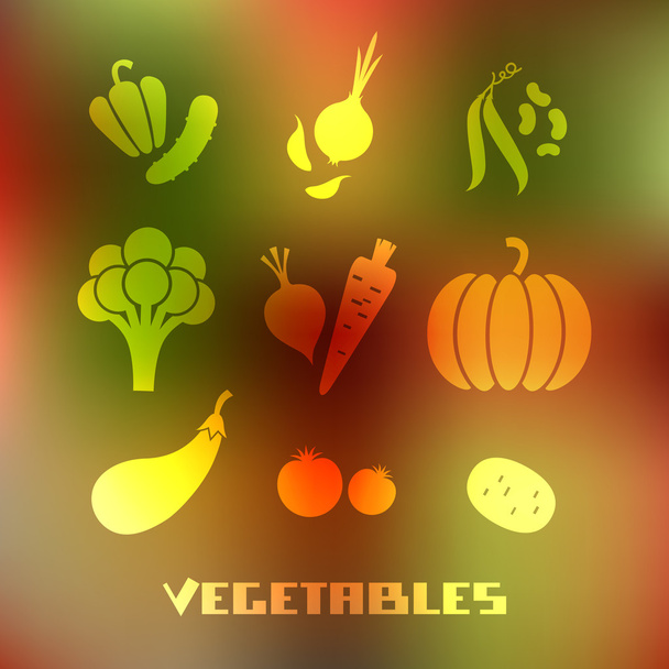 Vegetables icon on blurred background - Vektör, Görsel