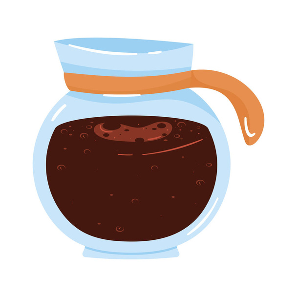 coffee teapot drink utensil icon - Vector, imagen