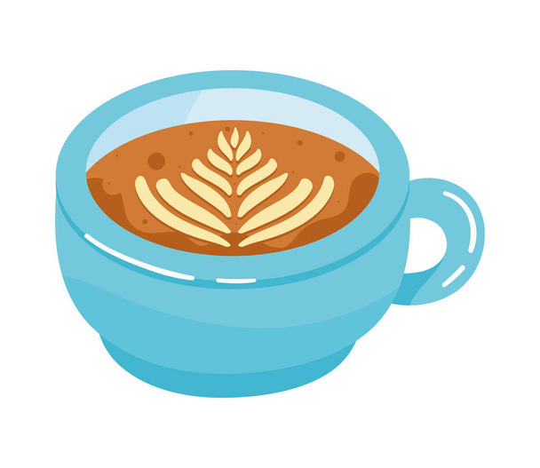 coffee cup drink utensil icon - Vector, imagen