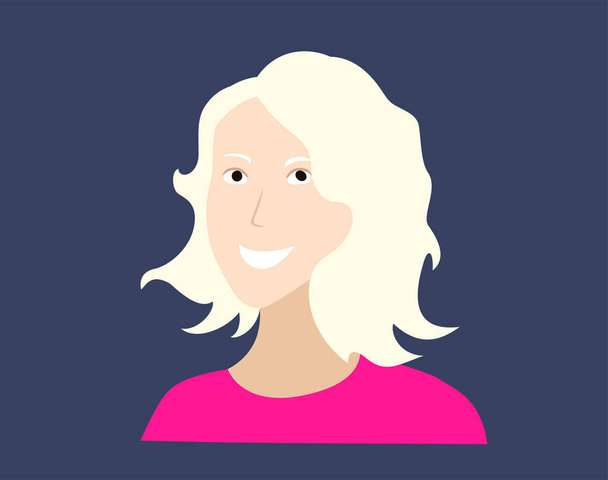 Portrait of albino person with pink skin and white depigmented eyelash, eyebrows and hair. Vector illustration - Vecteur, image