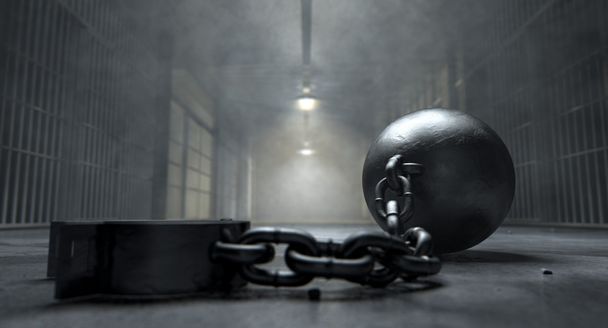Μπάλα και αλυσίδα στη φυλακή - Φωτογραφία, εικόνα