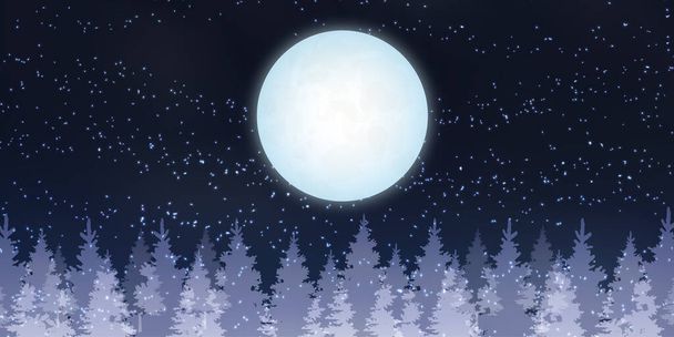 Snow Christmas fir tree winter background - Vector, afbeelding