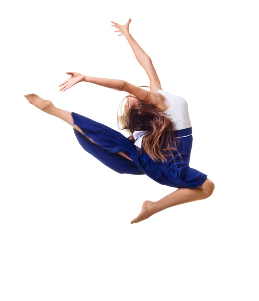 Girl is engaged in art gymnastics isolated - Φωτογραφία, εικόνα