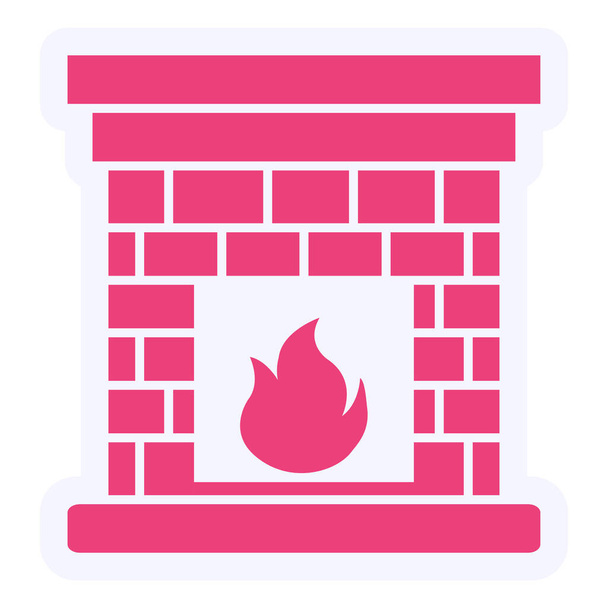 fireplace. web icon simple illustration  - Vector, Image