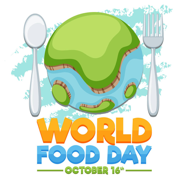 Día Mundial de la Alimentación banner diseño ilustración - Vector, imagen