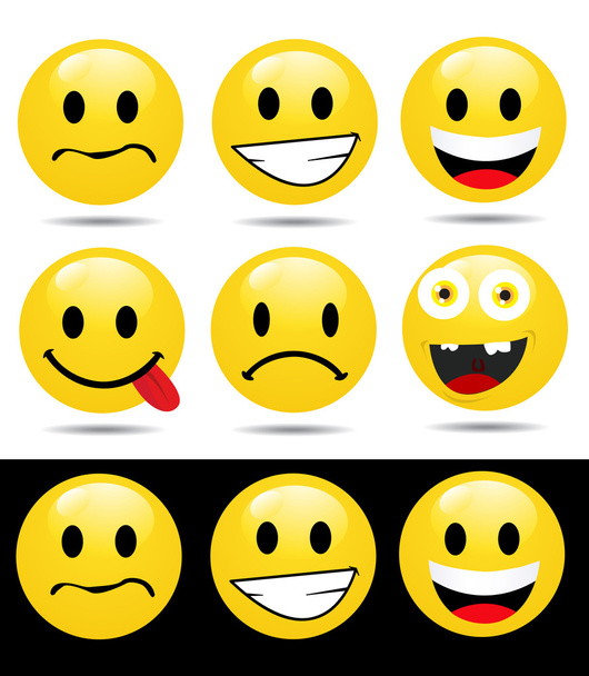 Set of characters of yellow emotions - Фото, изображение