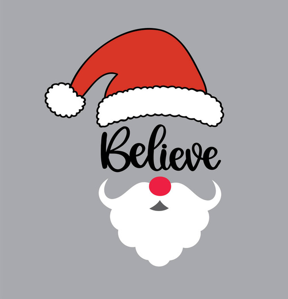  Believe Santa Claus Vector, Santa Vector, Merry Christmas Vector, Holiday Vector Files - ベクター画像