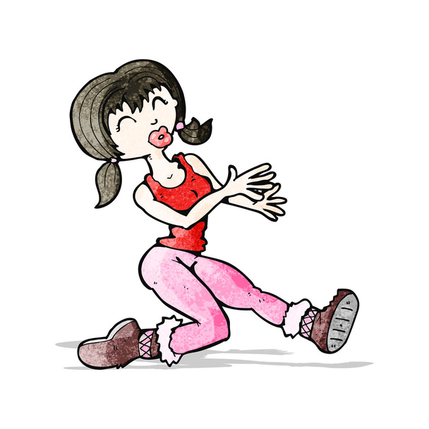Cartoon sportschool vrouw - Vector, afbeelding