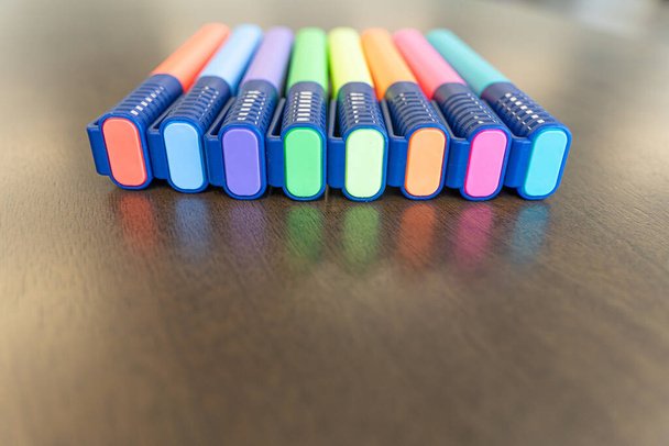 Collection of Text Marker Highlighters on table - Photo, Image