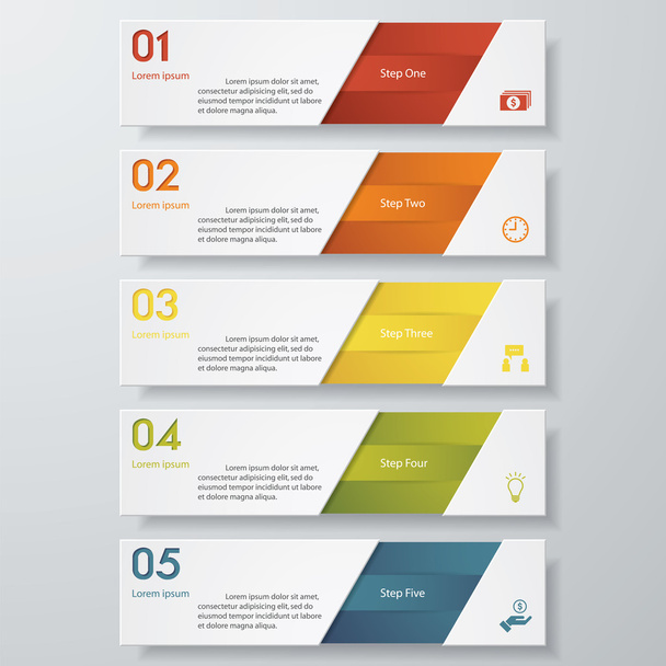 Design clean number banners template. Vector. - Vettoriali, immagini