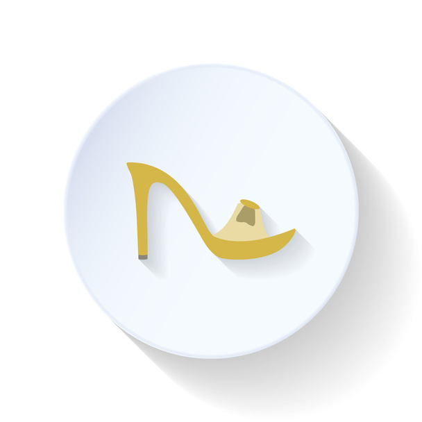 Heeled sandals flat icon - Vector, Image