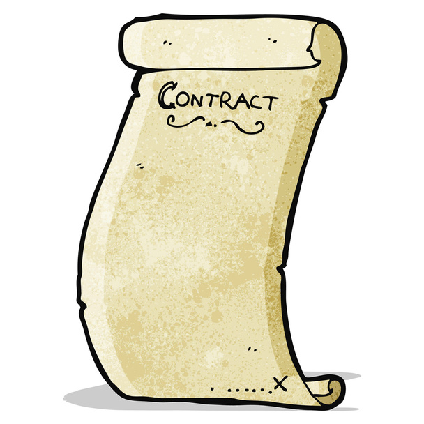 cartoon scroll contract - Vector, Image