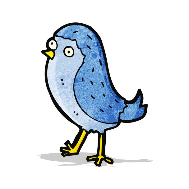 modrého ptáka kreslený - Vektor, obrázek
