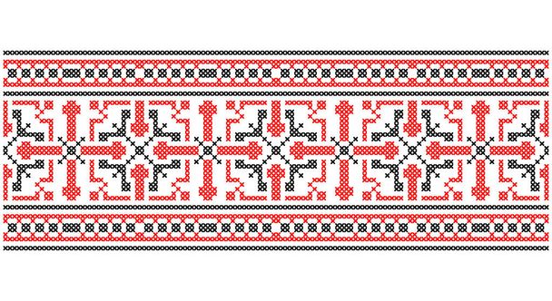 Slavic traditional black and white ornament from Eastern Europe - Vector, afbeelding
