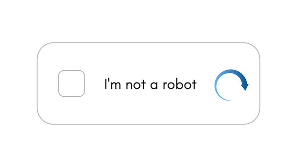 Kaptan Cha 'ya giriş şablonu. Ben robot değilim. Web sitesi koruması ve internet güvenliği. Vektör İllüstrasyonu - Vektör, Görsel
