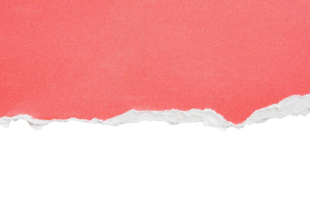 růžové roztržený papír roztržené okraje pruhy izolované na bílém pozadí - Fotografie, Obrázek