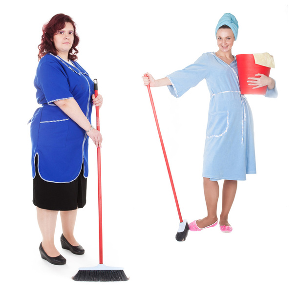 Women cleaners with mop - Fotoğraf, Görsel