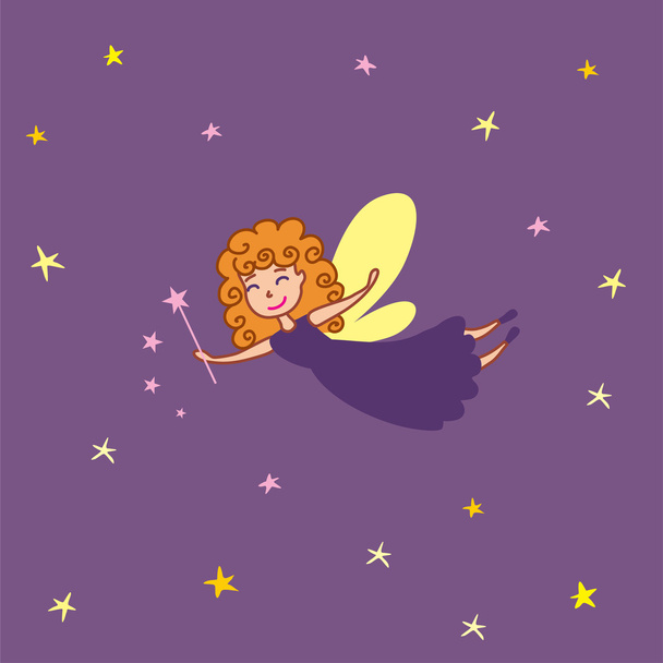 Fairy with wand - Vektor, kép