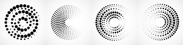 Векторний набір півтонових плям фону у формі кола. Коло крапок ізольовано на білому тлі
 - Вектор, зображення