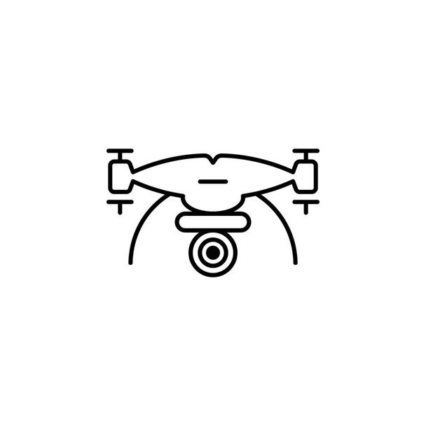drone with camera icon. Element of drones for mobile concept and web apps illustration. Thin line icon for website design and development, app development. Premium icon on white background - ベクター画像
