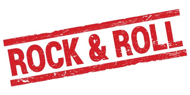 ROCK & ROLL text written on red rectangle stamp sign. - Valokuva, kuva