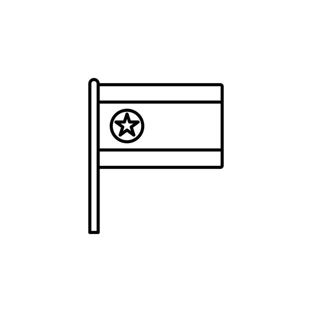 Ікона Північної Кореї. Елемент ікони прапора для мобільної концепції та веб-додатків. Тонка лінія Північної Кореї може бути використана для веб і мобільного на білому тлі - Вектор, зображення