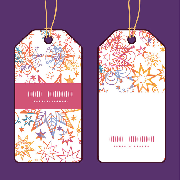 Vektorové dekorativní vánoční hvězdy Vertikální šrafování rám značky sady - Vektor, obrázek
