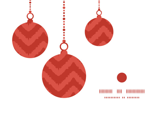 Διάνυσμα πολύχρωμο ikat chevron Χριστούγεννα στολίδια σιλουέτες μοτίβο πλαίσιο κάρτα πρότυπο - Διάνυσμα, εικόνα