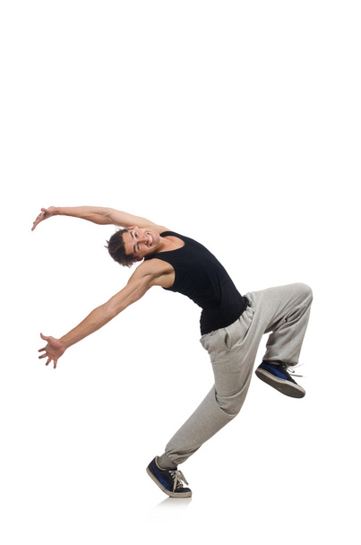 Man dancing isolated on the white - Foto, Imagen