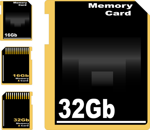 Front and back sides of digital card adapter - Vector, Image