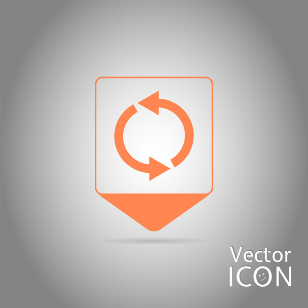 Map Pointer with Turn Arrow. Loading and Buffering Icon - Vector, Image