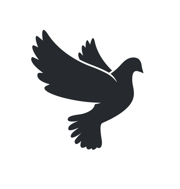 silueta de paloma de paz hermosa - Vector, imagen