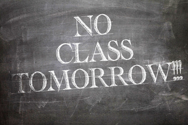 No Class Tomorrow written on board - Photo, Image