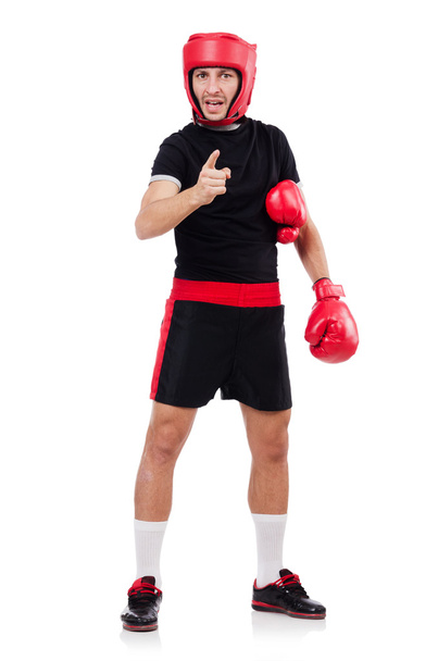 Boxer engraçado isolado no branco - Foto, Imagem