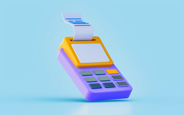 pos terminal sign 3d render concept for payment buying in product super market shopping mall  - 写真・画像