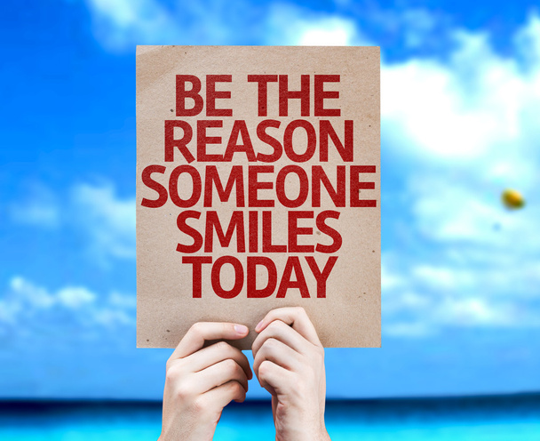 Ser la razón por la que alguien sonríe hoy tarjeta
 - Foto, imagen