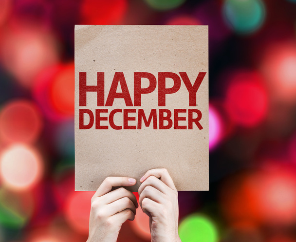 Happy December written on colorful background - Photo, Image